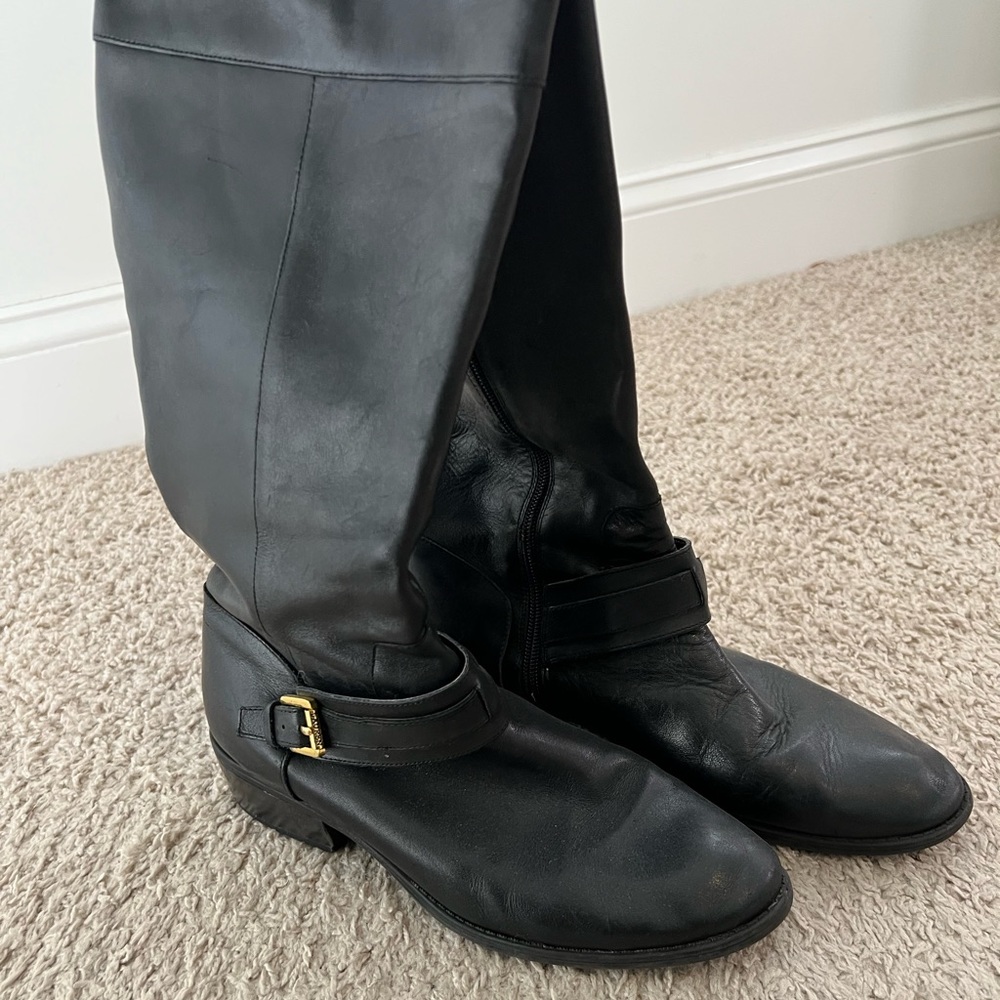 Ralph Lauren Black Leather Boots